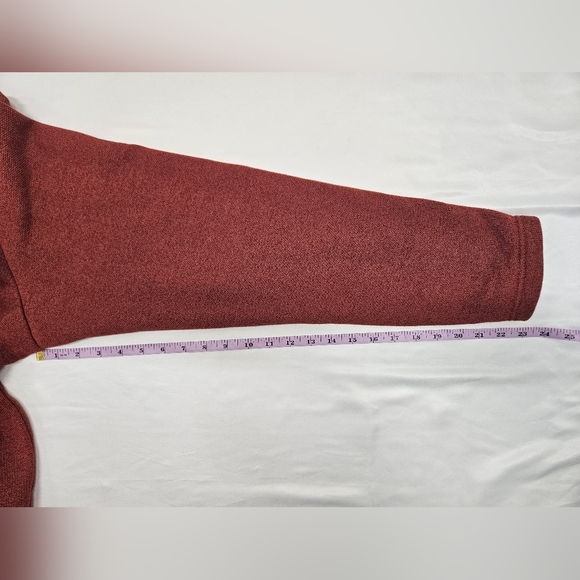 Columbia XL Red/Orange Half Zip Stretch Sweater, 90% Cotton 10% Polyester - Picture 6 of 9